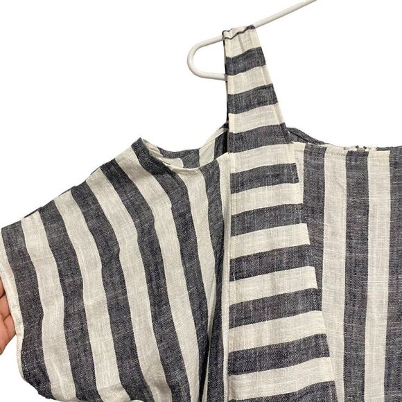 Soft Surroundings Women's Cold Shoulder Sunset Tunic Top Black & White Medium - Picture 5 of 11